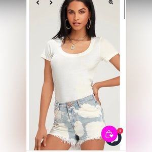 One Teaspoon Free People High Waist Bonitas Bleached cutoff Fray Hem shorts 25